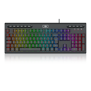 Teclado Membrana Redragon Aditya, RGB, Full-Size, ABNT2, Preto, K513-RGB
