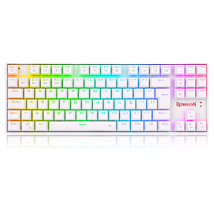 Teclado Mecânico Redragon Kumara Pro Lunar White, RGB, 3 Modos Conexão, Switch Brown, ABNT2, Branco, K552RGB-BRS-W