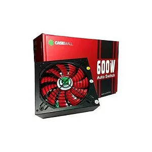 Fonte Casemall ALL-600TPW, 600W, 110V/220V, Preta e Vermelha, ALL-600-TTPSW4