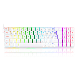 Teclado Mecânico Redragon Ashe Pro Lunar White, RGB, 78%, 3 Modos Conexão, Switch Brown, ABNT2, K626-KBS-W (PT-BROWN)