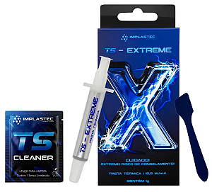 Pasta Térmica Implastec TS-EXTREME 1g, 15,9W/mK, Seringa, Prata