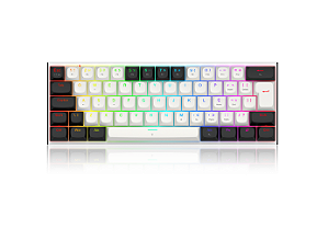 Teclado Magnético Redragon Fidd, RGB, 60%, ABNT2, Switch Marrom, Branco e Preto,  K683BW-RGB PT