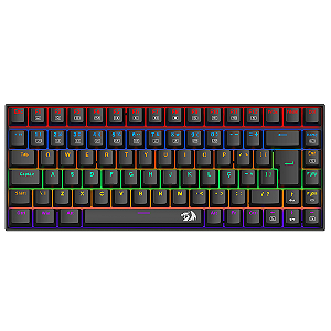 Teclado Mecânico Redragon Phantom, Rainbown, USB, 75%, ABNT2, Switch Marrom, Preto, K629-KB (PT-BROWN)