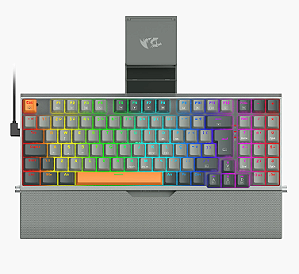Teclado Mecânico Redragon Olaf, RGB, 78%, ABNT2, Apoio Pulso, Switch Dust-Proof Marrom, Cinza, K648GG-RGB (PT-BROWN)