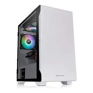 Gabinete Thermaltake Versa S100 TG Snow, Mid-Tower, Lateral Vidro Temperado, Fan 1x120mm, Branco, CA-1Q9-00S6WN-00