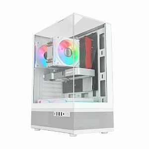 Gabinete Liketec Kingdom Snow, Mid-Tower, Frente Lateral e Topo Vidro Temperado, Branco, LC-AT-KINGDOM-2096