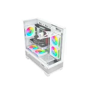 Gabinete Liketec Mahal Snow, Mid-Tower, Frente Lateral e Topo Vidro Temperado, Branco, LC-MT-MAHAL-2094
