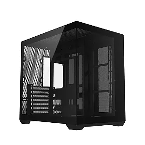 Gabinete Liketec Atlas Dark, Mid-Tower, Frente e Lateral Vidro Temperado, Fan ARGB 6x120mm, Preto, LC-CB3X3-ATLAS-2115