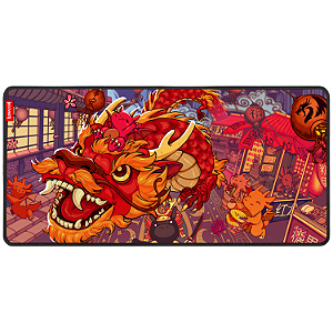 Mousepad Redragon Flick XL Special Edition Festival do Dragão, Speed, 900x40mx4mm, Borda Costurada, Preto, P032FD