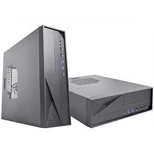 Gabinete K-Mex GM-01TD, Slim-Tower, Fonte TFX-300, Preto