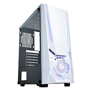 Gabinete K-Mex Jaeger White II, Mid-Tower, Lateral Vidro Temperado, Fan 1x120mm, Branco, CG-W2TJ