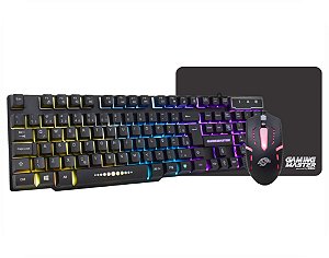 Kit Gamer 3 em 1 K-Mex, Teclado KM52, Mouse MOA8, Mousepad FX-X2218, USB, Preto, B3KM5228U01CB1X