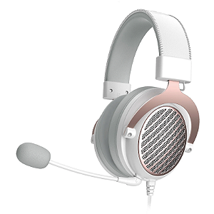 Headset Redragon Luna Lunar White, P3 3.5mm e Adaptadores, Drivers de 53m, Open Back, Microfone Removível, Branco, H540W