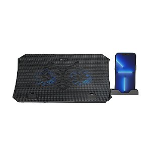 Base de Notebook C3Tech NBC-40BK, até 15,6", LED, Ajuste Altura, Cooler Fan 2x125mm, 1000RPM, Suporte Celular, Preto