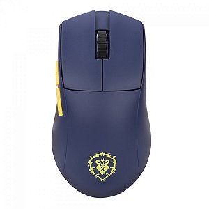 Mouse Redragon King Pro World of Warcraft Aliança, 3 Modos Conexão, 26000 DPI, 5 Botões Programáveis, Azul, YGK01AAZ