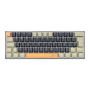 Teclado Mecânico Redragon Lakshmi Sunset, Single Color, 60%, ABNT2, Laranja+Preto+Cinza,  K606-OG-BK-GY (PT-BROWN)