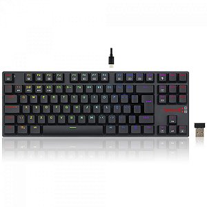 Teclado Mecânico Redragon APS Pro, Wireless/Bluetooth, RGB, ABNT2, Preto, K607P-KBS (PT-Brown)