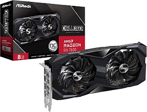 Placa de Vídeo AsRock Radeon RX 7600 Challenger OC, 8GB, GDDR6, 128-bit, 90-GA41ZZ-00UANF