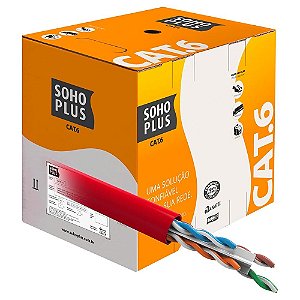 Cabo Furukawa Soho Plus CAT.6, 305 Metros, Vermelho, 23400207
