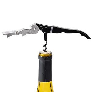 Saca Rolhas Garçom Abridor Vinho Dois Estágios - Inox