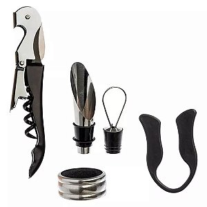 Kit de Acessórios para Vinho 4 Peças