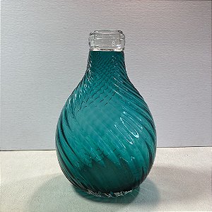 Vaso de Vidro Decorativo Verde Água Mod.1