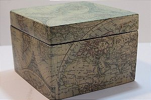 Caixa Decorativa de Cerâmica Mapa