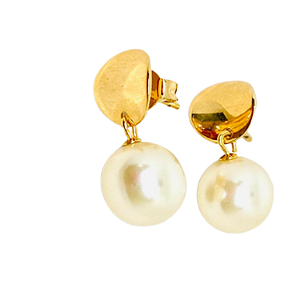 Brinco Pingente Pérola - Folheado ouro 18 k