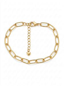 Pulseira Correntaria de Elos Alongados Folheada a Ouro 18K