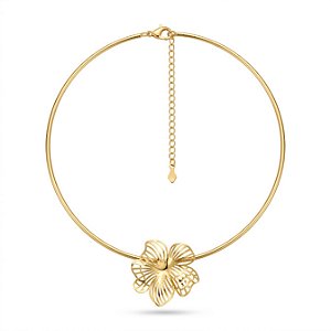 Choker Flor Dourado – Folheado a Ouro 18k