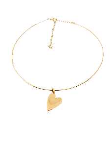 Choker  Pingente Coração - Folheado à Ouro 18 K