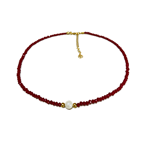 Choker Cristal - Pingente Pérola