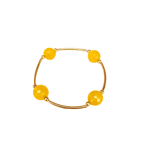 Pulseira Folheada Ouro 18k com Jade facetada