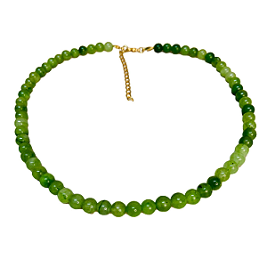 Colar Jade Verde Mesclado com pedras Lisas tamanho 6 mm