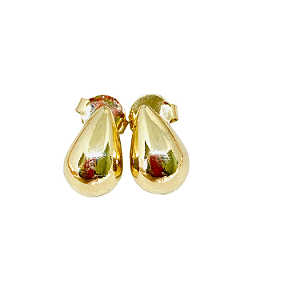 Brinco Estilo Gota - Tamanho Pequeno - Folheado à Ouro 18 k