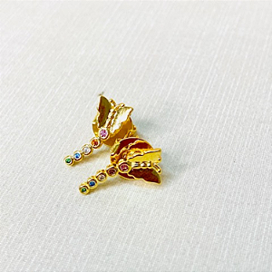 Brinco Borboleta Folheado a Ouro 18 k