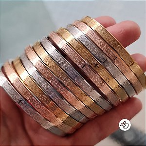 Bracelete em aço inox com a oração do Pai Nosso