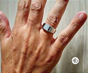 Anel aço inox ROMANEL QUADRADO