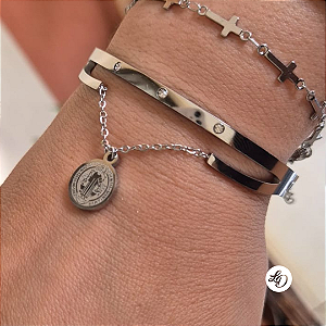 Pulseira em aço inox BRACELETE SÃO BENTO