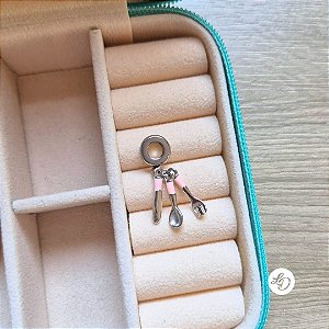 BERLOQUE TALHERES ROSA - PINGENTE EM AÇO INOX