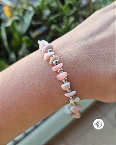 Pulseira aço inox CASCALHOS ROSE