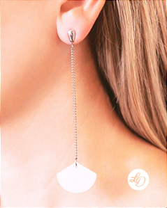Brinco aço inox CORRENTE DETALHE MADREPÉROLA