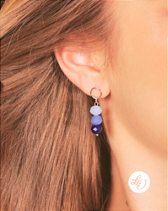 Brinco aço inox MIÇANGAS TONS AZUIS