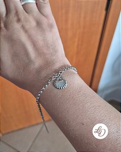 Pulseira aço inox PINGENTE CONCHA DO MAR