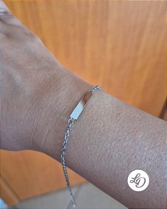 Pulseira aço inox PLAQUINHA