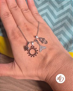 Colar aço inox KIT QUE ACOMPANHA OS 4 PINGENTES VIBES