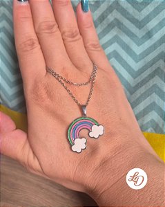 COLAR aço inox ARCO-ÍRIS ESMALTADO