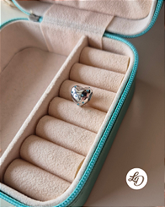 BERLOQUE CORAÇÃO DETALHE AZUL - PINGENTE EM AÇO INOX