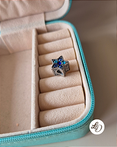 BERLOQUE ESTRELA BRILHO AZUL - PINGENTE EM AÇO INOX