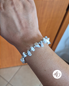 Pulseira aço inox PEDRA NATURAL HOWLITA